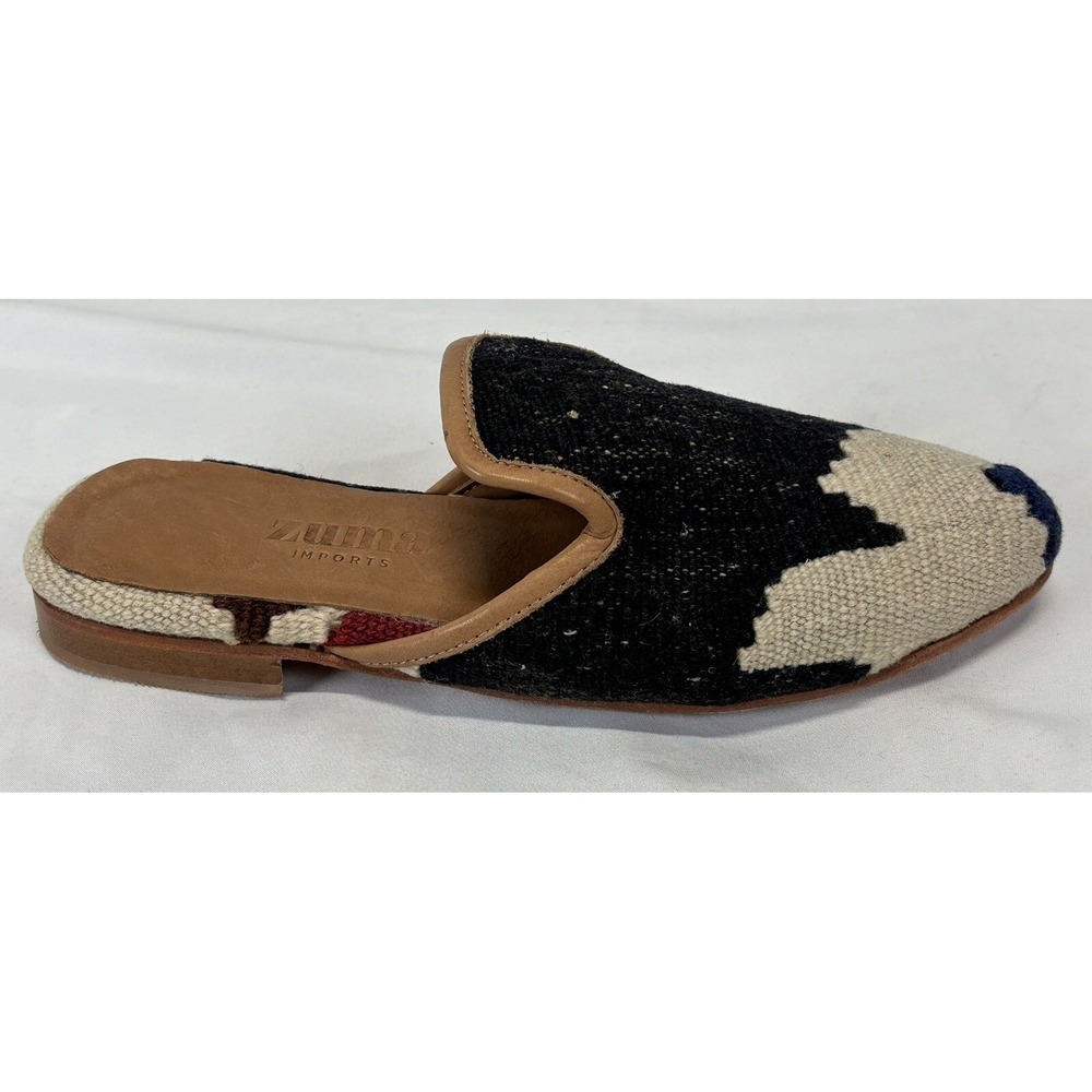 Zuma Imports Turkish Kilm Mules Shoes Sz 37 US 7 Slip On Handmade